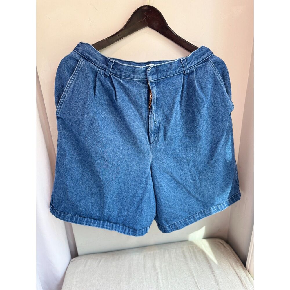 Lord Isaacs Women's 14 Cotton Denim Bermuda Jorts High Waist 8" Inseam